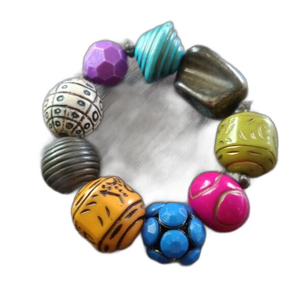 Tribal Bead Bracelet expandable colorful - Picture 1 of 4